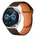 Huawei Watch Gt3 46Mm Gt2 46Mm İle Uyumlu Premium Classic Deri Görünümlü Kordon Koyu Kahverengi