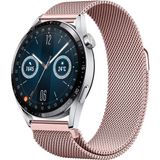 Huawei Watch Gt3 46Mm Gt3 Pro 46Mm Gt2 46Mm Gt2 Pro 46Mm Uyumlu Manyetik Milanese Loop Metal Kordon Pembe