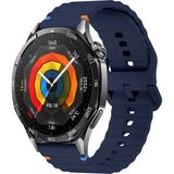Huawei Watch Gt3 / Gt4 / Gt5 / Gt5 Pro 46MM Uyumlu 22MM Dalgalı Spor Silikon Kordon - HW Watch Gt3-Gt4-Gt5-Gt5Pro 46mm - Lacivert