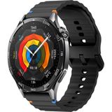Huawei Watch Gt3 / Gt4 / Gt5 / Gt5 Pro 46MM Uyumlu 22MM Dalgalı Spor Silikon Kordon - HW Watch Gt3-Gt4-Gt5-Gt5Pro 46mm - Siyah