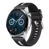 Huawei Watch Gt3 Pro Gt3 Gt2 46Mm Sportstripe Örgü Desen Metal Tokalı Silikon Akıllı Saat Kordonu Siyah