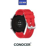 Huawei Watch Gt3 Pro Titanyum 46MM Uyumlu Yumuşak Silikon Desenli Kordon Kayış (22MM) - Kırmızı