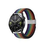 Huawei Watch GT4 41 mm Uyumlu 18mm Metal Klipsli Flexıble Kordon Siyah Gökkuşağı