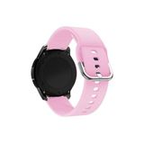 Huawei Watch GT4 41mm [18mm] Uyumlu A+Kalite Metal Tokalı Yumuşak Jel Silikon Kayış Kordon Pembe