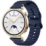 Huawei Watch Gt4 41Mm İle Uyumlu Dalga Desenli Tokalı Yumusaş Soft Silikon Kordon Lacivert