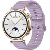 Huawei Watch Gt4 41Mm İle Uyumlu Dalga Desenli Tokalı Yumusaş Soft Silikon Kordon Lila
