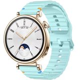 Huawei Watch Gt4 41Mm İle Uyumlu Dalga Desenli Tokalı Yumusaş Soft Silikon Kordon Turkuaz