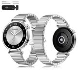 Huawei Watch GT4 41mm İle Uyumlu Renk Detaylı 18mm Paslanmaz Çelik Metal Kordon Kayış Gümüş