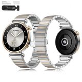 Huawei Watch GT4 41mm İle Uyumlu Renk Detaylı 18mm Paslanmaz Çelik Metal Kordon Kayış Rosegold