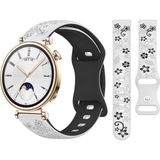 Huawei Watch Gt4 41Mm Uyumlu Floraflex Çiçek Desenli Yumuşak Soft Silikon Kordon Beyaz