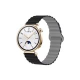 Huawei Watch Gt4 41mm Ve Gt5 41mm Uyumlu Manyetik Ayarlanabilir Süet Dokulu Mıknatıslı Saat Kordonu Koyugri-Siyah