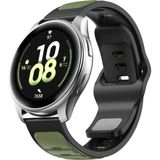 Huawei Watch Gt4 46 mm Ile Uyumlu Çift Renkli Yumuşak Dokulu (22 Mm) Silikon Kordon - Siyah - Haki