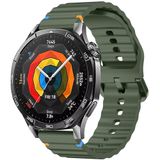 Huawei Watch GT4 46mm İle Uyumlu Dalga Desenli Tokalı Yumusaş Soft Silikon Kordon Haki