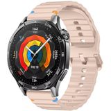 Huawei Watch GT4 46mm İle Uyumlu Dalga Desenli Tokalı Yumusaş Soft Silikon Kordon Pudra