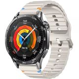 Huawei Watch GT4 46mm İle Uyumlu Dalga Desenli Tokalı Yumusaş Soft Silikon Kordon Starlight