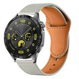 Huawei Watch Gt4 46Mm İle Uyumlu Premium Classic Deri Görünümlü Kordon Gri