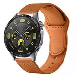 Huawei Watch Gt4 46Mm İle Uyumlu Premium Classic Deri Görünümlü Kordon Kahverengi
