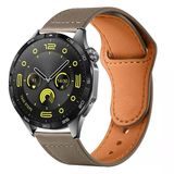 Huawei Watch Gt4 46Mm İle Uyumlu Premium Classic Deri Görünümlü Kordon Koyu Gri