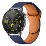 Huawei Watch Gt4 46Mm İle Uyumlu Premium Classic Deri Görünümlü Kordon Lacivert
