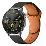 Huawei Watch Gt4 46Mm İle Uyumlu Premium Classic Deri Görünümlü Kordon Siyah