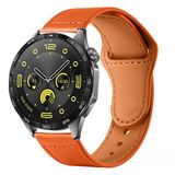 Huawei Watch Gt4 46Mm İle Uyumlu Premium Classic Deri Görünümlü Kordon Turuncu