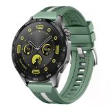 Huawei Watch Gt4 46Mm İle Uyumlu Sportstripe Örgü Desen Metal Tokalı Silikon Akıllı Saat Kordonu Haki