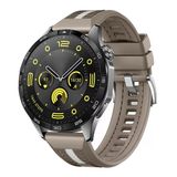 Huawei Watch Gt4 46Mm İle Uyumlu Sportstripe Örgü Desen Metal Tokalı Silikon Akıllı Saat Kordonu Kahverengi