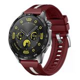 Huawei Watch Gt4 46Mm İle Uyumlu Sportstripe Örgü Desen Metal Tokalı Silikon Akıllı Saat Kordonu Mürdüm