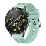 Huawei Watch Gt4 46Mm İle Uyumlu Sportstripe Örgü Desen Metal Tokalı Silikon Akıllı Saat Kordonu Yeşil