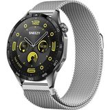Huawei Watch Gt4 46Mm Uyumlu Manyetik Milanese Loop Metal Kordon Gümüş