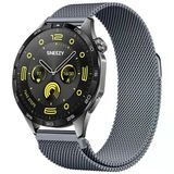 Huawei Watch Gt4 46Mm Uyumlu Manyetik Milanese Loop Metal Kordon Koyu Gri