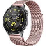 Huawei Watch Gt4 46Mm Uyumlu Manyetik Milanese Loop Metal Kordon Pembe