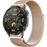 Huawei Watch Gt4 46Mm Uyumlu Manyetik Milanese Loop Metal Kordon Rose Gold