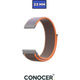 Huawei Watch Gt4 Gt5 46MM Uyumlu Dokuma Cırtlı Spor Kordon Kayış (22MM) - Haki - Turuncu