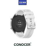 Huawei Watch Gt4 Gt5 46MM Uyumlu Yumuşak Silikon Desenli Kordon Kayış (22MM) - Beyaz