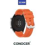 Huawei Watch Gt4 Gt5 46MM Uyumlu Yumuşak Silikon Desenli Kordon Kayış (22MM) - Turuncu