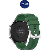 Huawei Watch Gt4 Gt5 46MM Uyumlu Yumuşak Silikon Desenli Kordon Kayış (22MM) - Yeşil