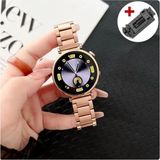 Huawei Watch Gt4 / Gt5 / Gt6 41mm Uyumlu Paslanmaz Çelik Metal Baklalı Kordon 18mm - Huawei Watch Gt4 / Gt5 41mm - Rose Gold