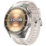 Huawei Watch Gt4 Gt5 ve Gt6 Pro 46MM Uyumlu Metal Tokalı Dikiş Detaylı Dokuma Silikon Kordon – Şık, Rahat, Terletmeyen ve Ayarlanabilir Akıllı Saat Kayış - Starlight