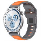 Huawei Watch Gt5 46Mm Ve Gt4 46Mm İle Uyumlu Çift Renkli Spor Silikon Kordon Nefes Alabilir Konforlu Gri
