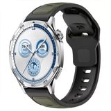 Huawei Watch Gt5 46Mm Ve Gt4 46Mm İle Uyumlu Çift Renkli Spor Silikon Kordon Nefes Alabilir Konforlu Haki