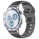 Huawei Watch Gt5 46Mm Ve Gt4 46Mm İle Uyumlu Çift Renkli Spor Silikon Kordon Nefes Alabilir Konforlu Koyu Gri