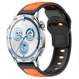 Huawei Watch Gt5 46Mm Ve Gt4 46Mm İle Uyumlu Çift Renkli Spor Silikon Kordon Nefes Alabilir Konforlu Turuncu