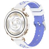 Huawei Watch Gt5 Pro 42Mm Çiçek Desenli Yumuşak Silikon Kordon Şık Ve Nefes Alabilen Spor Kordon Lavanta