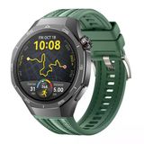 Huawei Watch Gt5 Pro 46Mm İle Uyumlu Örgü Desen Metal Tokalı Silikon Akıllı Saat Kordonu Haki