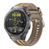 Huawei Watch Gt5 Pro 46Mm İle Uyumlu Örgü Desen Metal Tokalı Silikon Akıllı Saat Kordonu Kahverengi