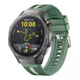 Huawei Watch Gt5 Pro 46Mm İle Uyumlu Sportstripe Örgü Desen Metal Tokalı Silikon Akıllı Saat Kordonu Haki
