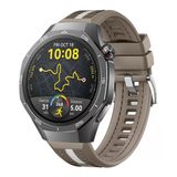 Huawei Watch Gt5 Pro 46Mm İle Uyumlu Sportstripe Örgü Desen Metal Tokalı Silikon Akıllı Saat Kordonu Kahverengi