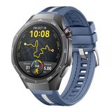 Huawei Watch Gt5 Pro 46Mm İle Uyumlu Sportstripe Örgü Desen Metal Tokalı Silikon Akıllı Saat Kordonu Mavi