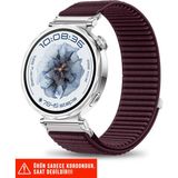 Huawei Watch Gt6 41mm / Gt5 41MM / Gt5 Pro 42MM / Gt4 41MM Uyumlu Paslanmaz Çelik Baklalı Metal Kordon 18MM - Bordo - Huawei Watch Gt5 41mm / Gt5 Pro 42mm / Gt4 41mm